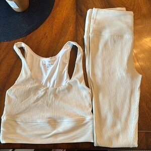 Cream Workout Set, Size Small, Year of Ours Brand, Great Condition.